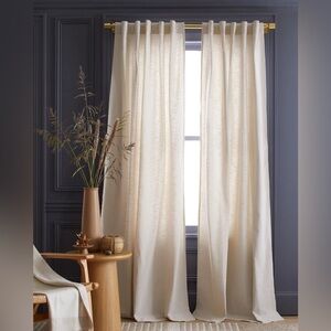 NWT QUINCE Set Of 2 48x96 Cotton Slub Curtains Natural 6220